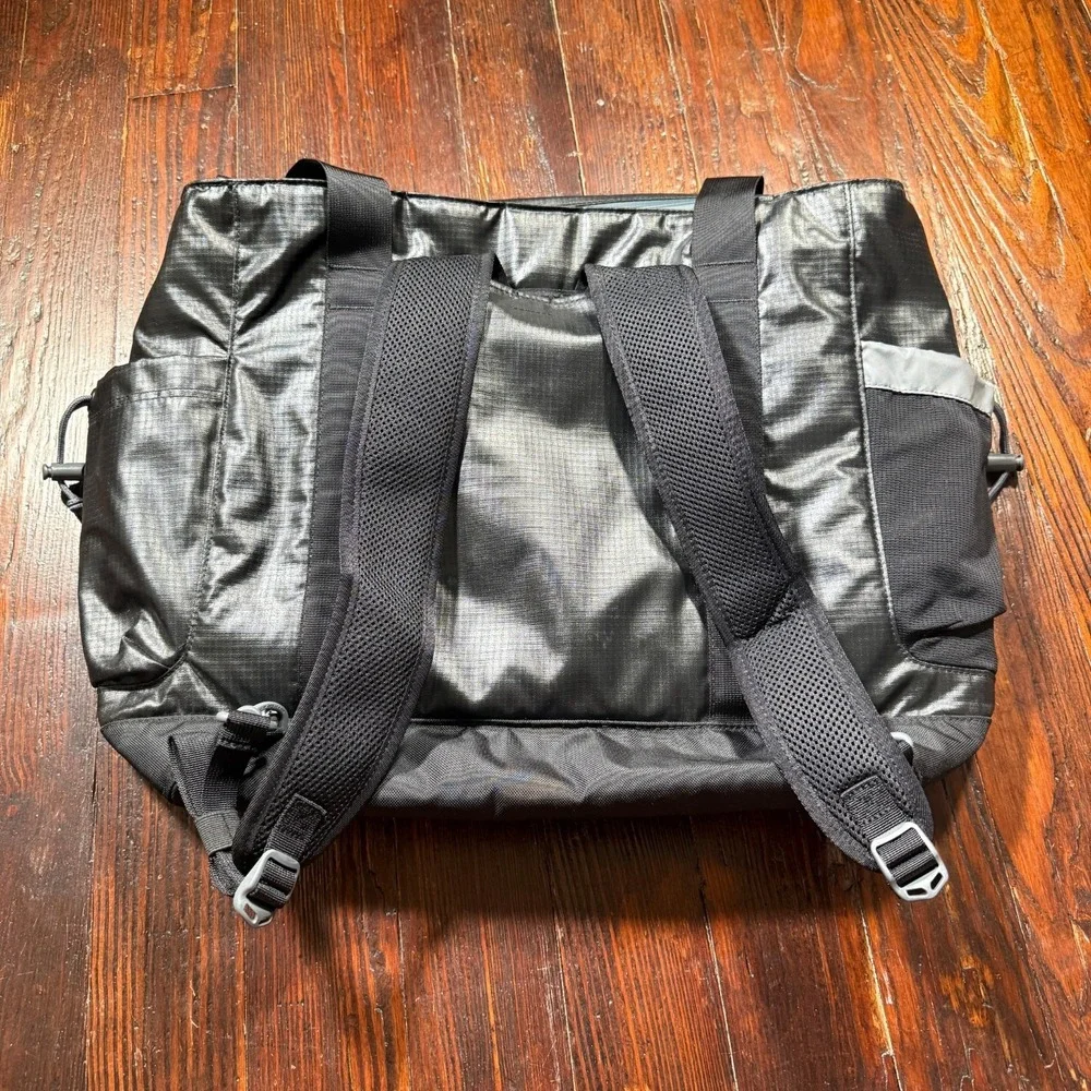 LL Bean Adventure‎ Tote Bag Convertible Backpack Black Nylon Water Resistant EUC
